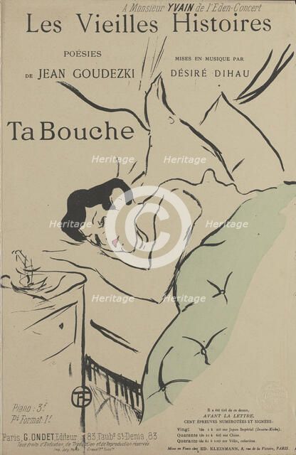 Ta bouche, 1893. Creator: Toulouse-Lautrec, Henri, de (1864-1901).