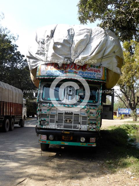 Tata truck with heavy load, India. Creator: Unknown.