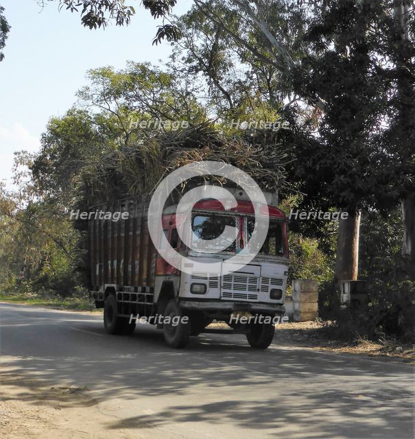 Tata truck with heavy load, India. Creator: Unknown.