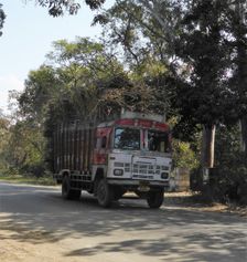 Tata truck with heavy load, India. Creator: Unknown