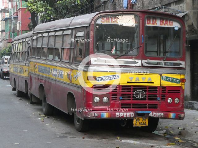 TATA bus in India, 2019. Creator: Unknown.