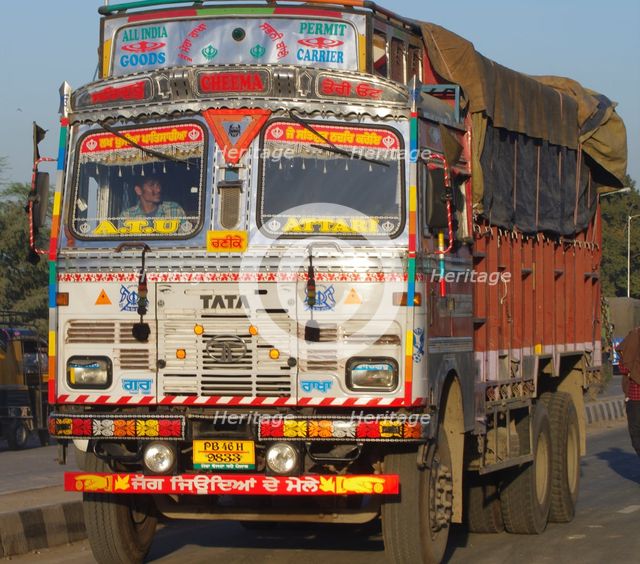 Tata lorry on road in Punjab, India. Creator: Unknown.