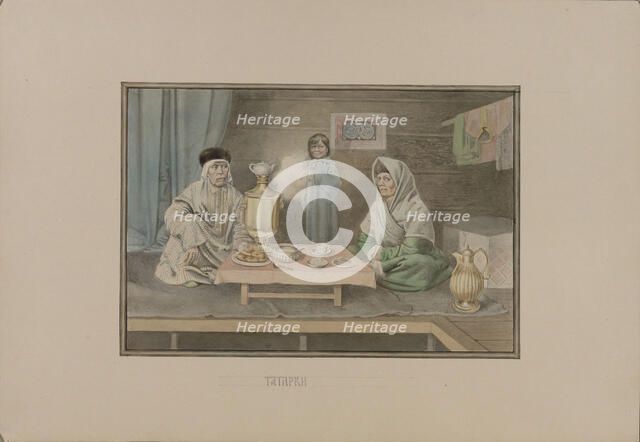 Tatar women , 1862. Creator: Znamensky, Mikhail Stepanovich (1833-1892).