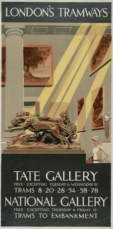 Tate Gallery, National Gallery London County Council (LCC) Tramways poster, 1927. Artist: Tony Castle