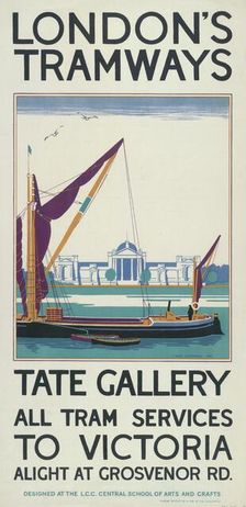 Tate Gallery London County Council (LCC) Tramways poster, 1925. Artist: Lance Cattermole