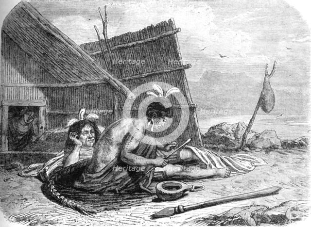 'Tattooing a Maori Chief', c1880. Artist: Unknown.