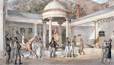 Tattersall's horse sale yard, Hyde Park Corner, Westminster, London, c1850. Artist: Anon