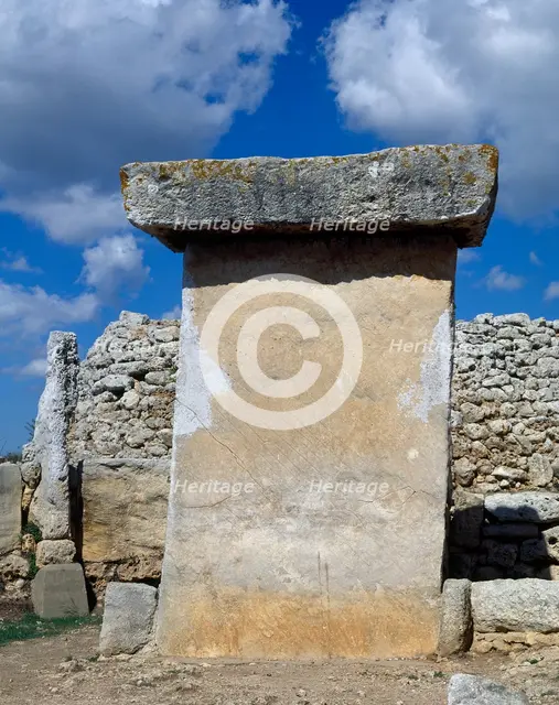 Taula in Talaiotic village of Trepuco, Menorca, Balearic Islands, Spain, 2001. Creator: LTL.
