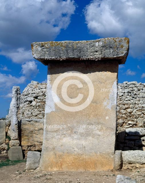 Taula in Talaiotic village of Trepuco, Menorca, Balearic Islands, Spain, 2001. Creator: LTL.