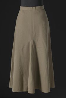 Taupe wool skirt designed by Arthur McGee, mid 20th-late 20th century. Creator: Arthur McGee