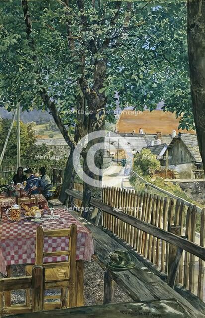 Tavern garden, 1904. Creator: Rudolf Bernt.