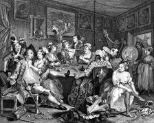 Tavern scene from The Rake's Progress 1735. Artist: William Hogarth