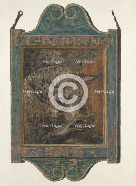 Tavern Sign, 1935/1942. Creator: Unknown.