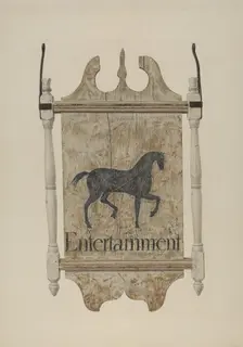 Tavern Sign (Black Horse Tavern), c. 1940. Creator: John Matulis