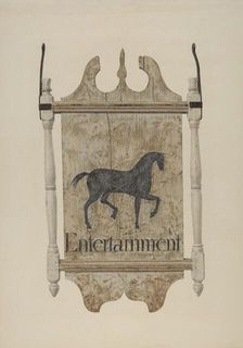 Tavern Sign (Black Horse Tavern), c. 1940. Creator: John Matulis