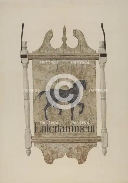 Tavern Sign (Black Horse Tavern), c. 1940. Creator: John Matulis.