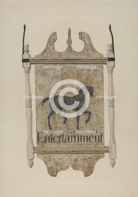 Tavern Sign (Black Horse Tavern), c. 1940. Creator: John Matulis.
