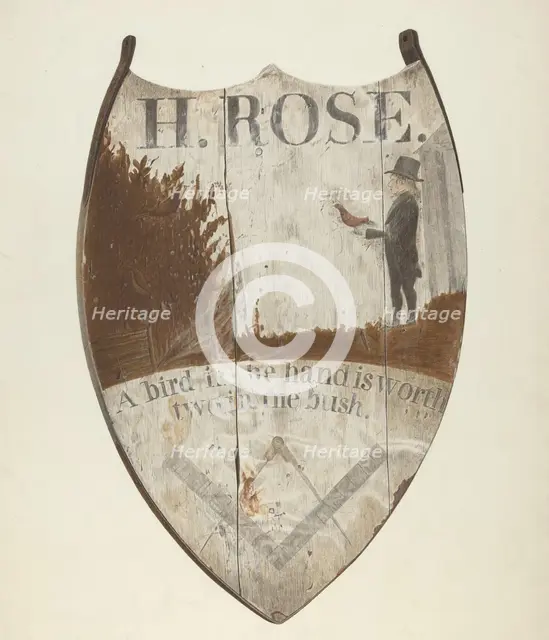 Tavern Sign, c. 1940. Creator: Alfred Parys.