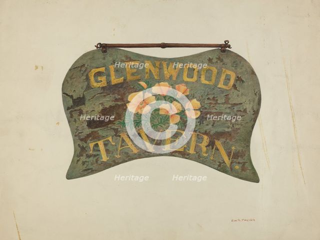 Tavern Sign, c. 1940. Creator: Robert W.R. Taylor.