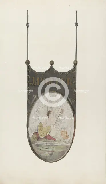 Tavern Sign: "J. Porter", c. 1939. Creator: Alfred Parys.