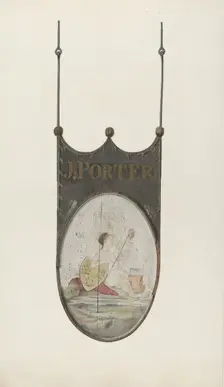 Tavern Sign: "J. Porter", c. 1939. Creator: Alfred Parys
