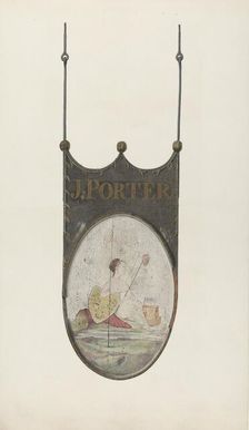 Tavern Sign: "J. Porter", c. 1939. Creator: Alfred Parys