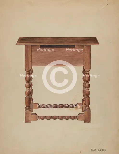 Tavern Table or Refectory Table, 1935/1942. Creator: Louis Annino.