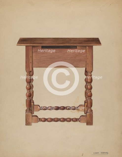 Tavern Table or Refectory Table, 1935/1942. Creator: Louis Annino.