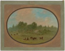 Tawahquena Village, 1861/1869. Creator: George Catlin