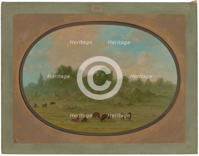 Tawahquena Village, 1861/1869. Creator: George Catlin.