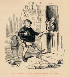 Tax Collecting in the reign of Edward the First c1860, (c1860). Artist: John Leech