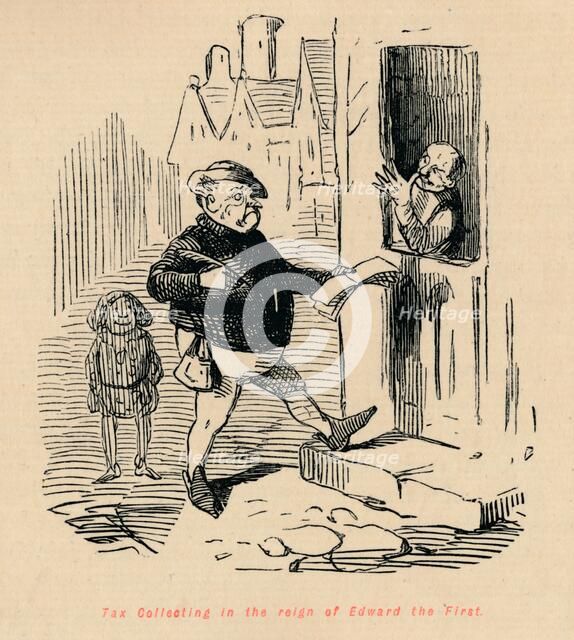 'Tax Collecting in the reign of Edward the First', c1860, (c1860). Artist: John Leech.