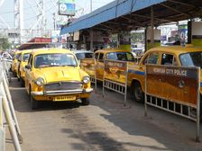 Taxi cabs in Howrah City, West Bengal, India, 2019. Creator: Unknown
