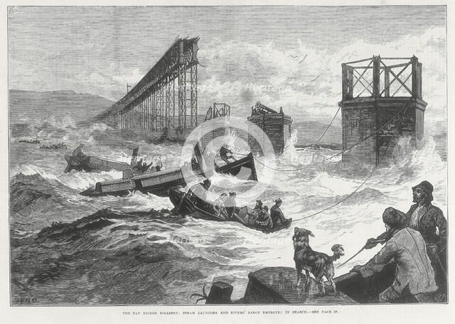 Tay Bridge disaster, Scotland, 28 December 1879. Artist: Unknown