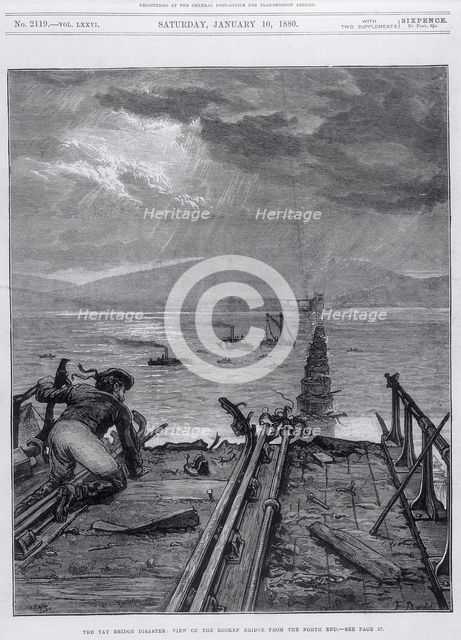 Tay Bridge disaster, Scotland, 28 December 1879. Creators: Frank Dadd, Unknown.