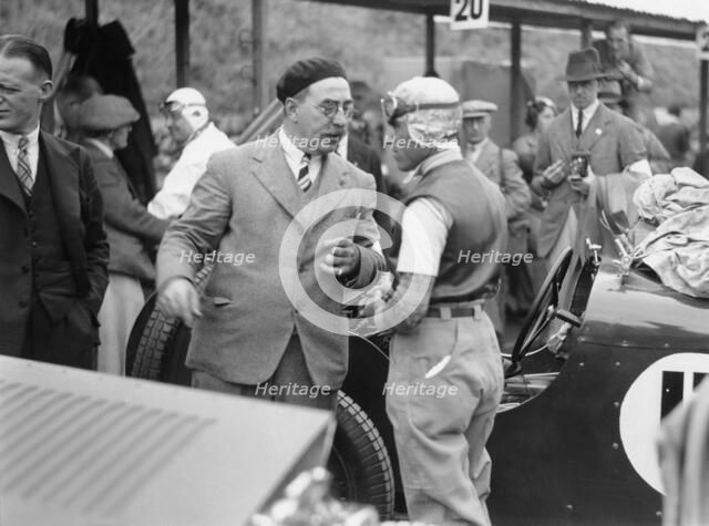 Tazio Nuvolari at the Ulster TT race, 1933. Artist: Unknown