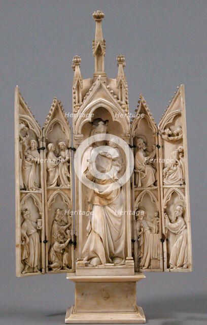Tabernacle with Scenes from the Infancy of Christ, French, ca. 1340-50. Creator: Unknown.