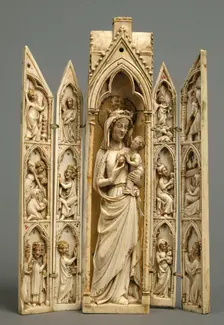Tabernacle with the Virgin and Child and Scenes from the Life of Christ, French, ca. 1300-1325. Creator: Unknown