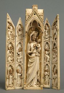 Tabernacle with the Virgin and Child and Scenes from the Life of Christ, French, ca. 1300-1325. Creator: Unknown