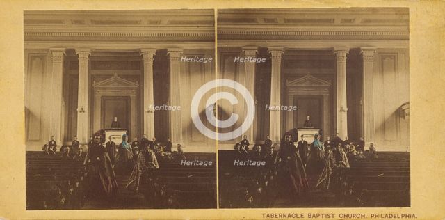 Tabernacle Baptist Church, Chestnut Street, West of Eighteen Street, Philadelphia., May 1861. Creators: A.M. McAllister & Brother, John Moran.