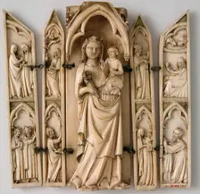Tabernacle or Folding Shrine, French, 14th century. Creator: Unknown