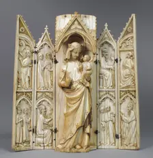 Tabernacle or Folding Shrine, French, 14th century. Creator: Unknown