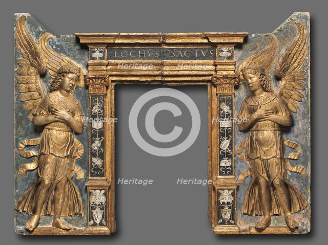 Tabernacle Relief with Flanking Angels, c. 1480-1500. Creator: Tullio Lombardo (Italian, c. 1455-1532), circle of.