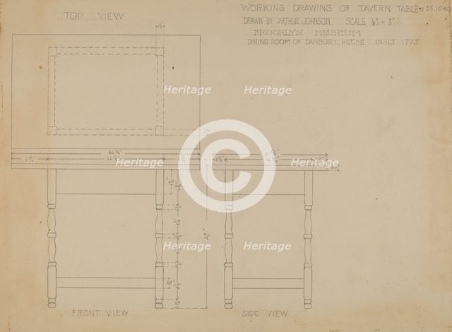 Table, 1935/1942. Creator: Arthur Johnson.