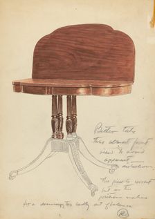Table, 1935/1942. Creator: Unknown