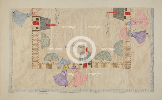 Table Cover, 1940. Creator: Edith Magnette.