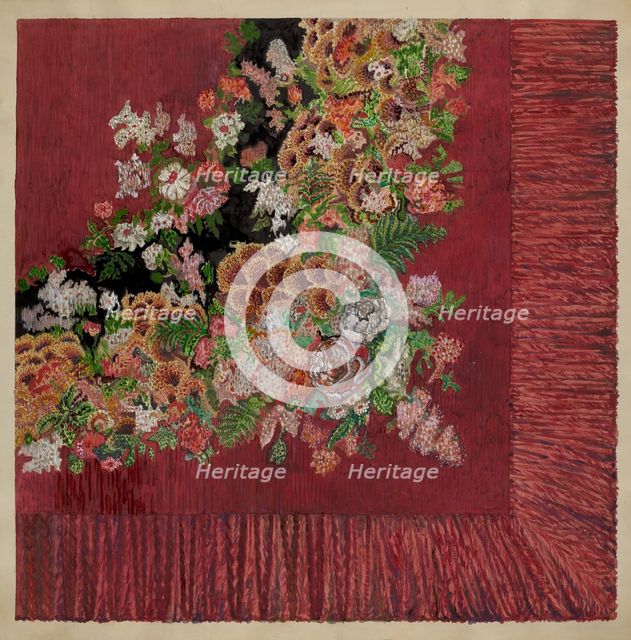 Table Cover (Chenille), c. 1936. Creator: Albert Eyth.