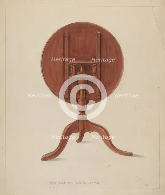 Table (Collapsible), c. 1936. Creator: Franklin C. Moyan.