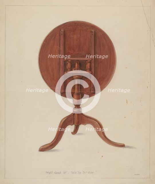 Table (Collapsible), c. 1936. Creator: Franklin C. Moyan.