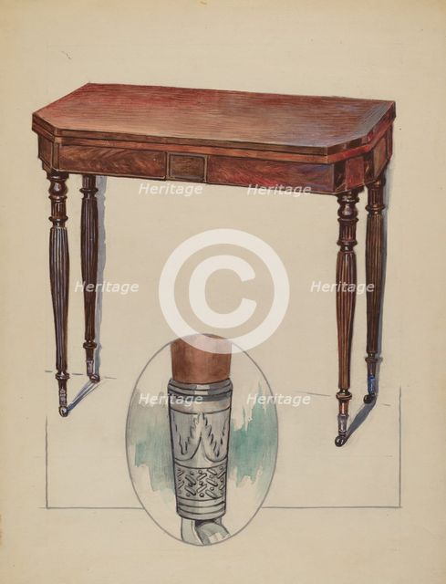 Table (Console or Card Table), c. 1936. Creator: Rolland Livingstone.